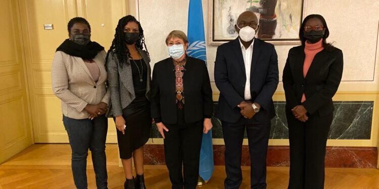 Foto Onderhoud minister Amoksi met Hoge Commissaris vr Mensenrechten VN Michelle Bachelet