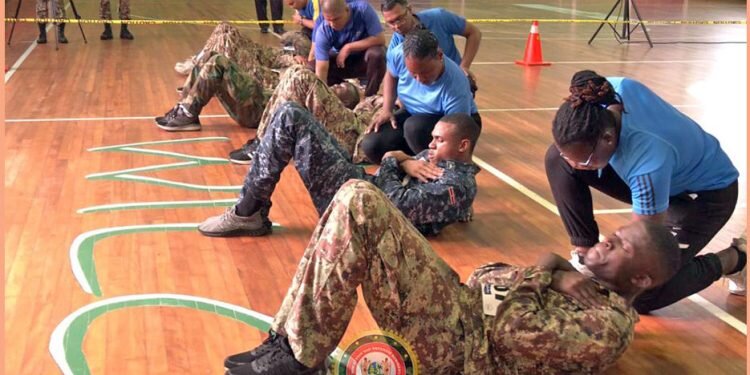 Militairen tijden de Best Physical Soldier 2023 competitie. Foto: Defensie