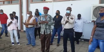Werknemers universiteit in protest