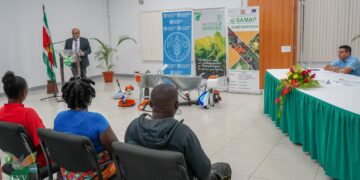 LVV SAMAP Het Suriname Agricultural Market Access Project (SAMAP) van de Wereldvoedsel organisatie van de Verenigde Naties (FAO) is gestart met de levering van de eerste set van landbouwmachines aan begunstigden van de tweede ronde van de Matching Grant Facility (MGF 2).