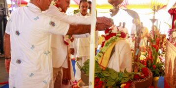Santokhi roept op tot natievorming tijdens Shri Shiv Parthiv Pujan