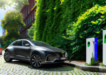 DALL·E 2023 06 25 12.13.10 realistic photo of modern electric car charging in urban jungle environment De wereld van de auto-industrie ondergaat een ingrijpende verandering met de opkomst van elektrische auto's. Deze verschuiving van verbrandingsmotoren naar elektrische aandrijving brengt talloze voordelen met zich mee, niet alleen voor de gebruikers, maar ook voor het milieu en de natuur. Laten we eens kijken naar enkele van deze voordelen en de mogelijke nadelen die gepaard gaan met deze groene revolutie.