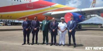 SLM a340 inzegening “Gekeken naar de prognose, dan kunnen we zeggen dat we ergens dit jaar cashflow-positief zullen zijn”, zegt directeur Steven Gonesh, van de Surinaamse Luchtvaart Maatschappij (SLM), in gesprek met Key News Suriname.