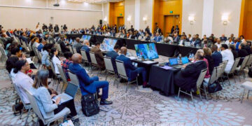 President Santokhi ontmoet ambtgenoten tijdens opening CARICOM conferentie