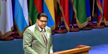 chan un web President Chandrikapersad Santokhi heeft op 18 september 2023 bij het hoofdkantoor van de Verenigde Naties de top voor de Duurzame Ontwikkelingsdoelen, oftewel de Sustainable Development Goals (SDG), toegesproken.