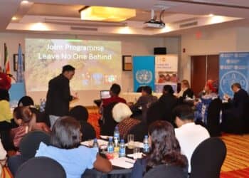 ROS UNDP slotevenement1 Op 26 augustus werd het Joint Programme Leaving No One Behind, Building Resilience and Improving Livelihoods of Indigenous and Tribal Peoples (ITP’s) in Suriname (JP LNOB) in de vergaderruimte van hotel Mariott afgesloten.
