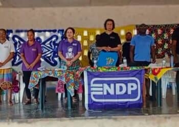 ndp goejaba Het hoofdbestuur van de Nationale Democratische Partij (NDP) onder leiding van voorzitter Jennifer Geerlings-Simons vertoeft momenteel in het Saamaka-gebied. Na diverse districten en ressorten aangedaan te hebben is het nu de beurt aan het bestuursressort Boven-Suriname in het district Sipaliwini om kennis te maken met de voorzitter.