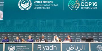 IISD ENB Anastasia Rodopoulou UNCCD COP16 3Dec24 Photo 90 copy 2 1536x1024 1 De Surinaamse delegatie, geleid door de heer Iemdaad Rodjan, Onderdirecteur Leefomgeving & Ecosystemen van het ministerie van Ruimtelijke Ordening en Milieu, speelt een actieve rol in internationale besprekingen over landdegradatie, droogte en duurzaam landbeheer.