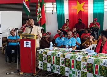 IMG 20250218 114324 Een optie om Suriname op een pad van progressieve ontwikkeling te brengen en een eind te maken aan de oude politiek. Zo betitelde Henk Ramnandanlal, ondervoorzitter van de politieke partij PALU dinsdag bij proclamatie van OPTSU in het partijcentrum van de PALU.