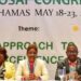 Van links naar rechts the Executive Council van CAROSAI, bestaande uit: Voorzitters van de rekenkamers van St. Lucia (Vice-Voorzitter CAROSAI 2025-2028), Bahamas (Voorzitter CAROSAI 2025-2028), Jamaica (Secretary General CAROSAI 2025-2028), St. Maarten en Belize (en uiterst rechts), Suriname (CAROSAI’s vertegenwoordiger in the Governing Board van INTOSAI).