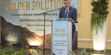 IMG 1335 In de Royal Ballroom van Hotel Torarica kwamen op 11 juli 2025 experts, beleidsmakers en milieuorganisaties samen voor de conferentie ‘Golden Solutions’ om duurzame oplossingen voor kwikvrij goudmijnen in de Guyana’s te bespreken.