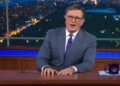 Een fragment van Stephen Colbert in The Late Show. Beeld: CBS