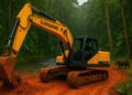 graafmachine in het bos
