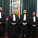 De beëdigde advocaten v.l.n.r. mr. K. Jakaoemo, mr. P. Mathoera, mr. A. Randhirsing, mr. R. Ramnares en mr. J. Foort