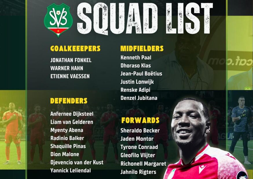 WhatsApp Image 2025 08 29 at 6.01.46 PM e1756745259258 Het finale lijstje van spelers, die de komende dagen namens Suriname twee WK-kwalificatieduels gaan afwerken, is bekend. Ridgeciano Haps en Immanuel Pherai ontbreken. Gyrano Kerk ontbreekt ook op de uiteindelijke lijst maar zou alsnog toegevoegd worden. Coach Stanley Menzo krijgt de komende wedstrijden een ervaren assistent erbij: KNVB-bekerwinnaar Henk Fräser...