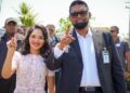 President Irfaan Ali en echtgenoot nadat zij hun stem hebben uitgebracht. Foto: President Irfaan Ali/facebook