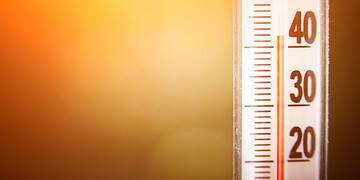 heat wave and thermometer showing for high temperature