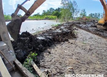 558090077 1123048173343642 7376944360660712699 n In Dordrecht (district Commewijne) zijn op woensdag 8 oktober 2025 de herstelwerkzaamheden aan de kleidam voortvarend uitgevoerd. Medewerkers van OWRO werkten samen met aannemer A.B.C. N.V. om een door hoge waterstand ontstane dambreuk te dichten en wateroverlast te beperken.