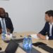 Minister VWA, Andre Misiekaba met de vertegenwoordiger van AFD | Foto CDS