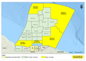 5. Sectors Map PR OpenDoor Offering scaled Staatsolie Maatschappij Suriname N.V. heeft maandag 24 november 2025 officieel een zogeheten Open-Door Offering gelanceerd voor de olie- en gasexploratie in het Surinaamse offshoregebied. Daarmee gaan nieuwe blokken in het Guiana Basin – een van de meest productieve olie- en gasprovincies ter wereld – open voor geïnteresseerde bedrijven.