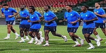 De spelers van natio zijn bezig te trainen voor de WK-kwalificatieclash tegen El Salvador. Foto: Natio / facebook