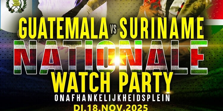 Grote Natio-watchparty dinsdag gratis op het Onafhankelijkheidsplein 1 WhatsApp Image 2025 11 16 at 11.59.33 AM De succesvolle Natio-watchparty in het Nationaal Indoor Stadion krijgt dinsdag een vervolg op het Onafhankelijkheidsplein. Op een groot scherm kunnen supporters de cruciale WK-kwalificatiewedstrijd gratis volgen. Organisatie en overheid benadrukken huisregels en veiligheid.