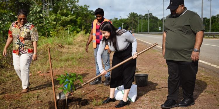 2025.12.04 BIS 02 DIS UN Tree planting ceremony Chandnani Suriname viert 50 jaar VN-lidmaatschap met een symbolische boomplantactie langs de D.D. Bouterse Highway, waarbij duurzaamheid en toekomstgerichte samenwerking centraal staan in een groen jubileumsymbool voor de jeugd - Lees meer en laat een reactie achter...
