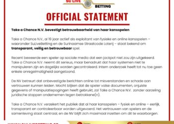 594110429 1416032267190297 2654497153431277675 n Take a Chance N.V. reageert op beschuldigingen van jackpotmanipulatie bij de Surinaamse Straatcode Loterij en benadrukt de betrouwbaarheid van haar systemen, terwijl politieonderzoek de waarheid moet uitwijzen - Lees meer en laat een reactie achter...