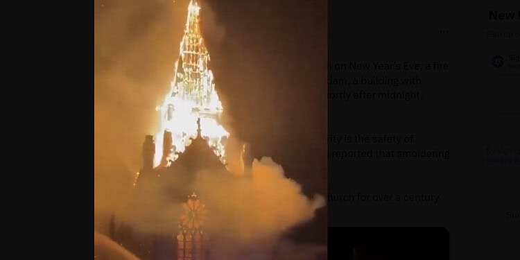 Screenshot 2026 01 01 102357 De Vondelkerk in Amsterdam is zwaar beschadigd door een grote brand in de nieuwjaarsnacht. Ontdek wat dit betekent voor het monument en de buurt in