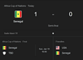 Screenshot 2026 01 14 175727 Senegal bereikt de AFCON 2025-finale dankzij een late goal van Mané, ondanks een sterke verdediging van Egypte en mogelijke personele problemen.