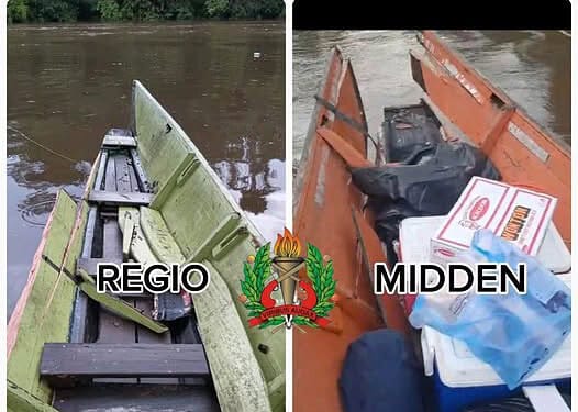 624310012 122309326874011040 8787733001020101179 n Nabij het dorp New Aurora in Boven-Suriname zijn woensdagavond 28 januari 2026 twee boten met elkaar in aanvaring gekomen. De politie werd een dag later ingelicht en is een onderzoek gestart. Bij het incident is alleen materiële schade vastgesteld; er zijn geen gewonden gemeld.