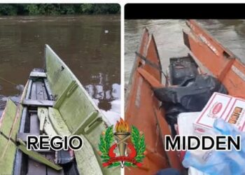 624310012 122309326874011040 8787733001020101179 n e1769959114291 Nabij het dorp New Aurora in Boven-Suriname zijn woensdagavond 28 januari 2026 twee boten met elkaar in aanvaring gekomen. De politie werd een dag later ingelicht en is een onderzoek gestart. Bij het incident is alleen materiële schade vastgesteld; er zijn geen gewonden gemeld.