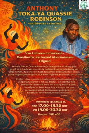 626776801 1317976680350241 8597227586930941739 n NAKS deelt met de voorstellingen 'De reis van ons Afro-Surinaams Erfgoed' en 'Papa Koenders: Mi Tongo Tru' kennis over het Surinaams erfgoed.