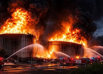 Industriele brand bij olieverwerkingsbedrijf aan Naaldvarenweg