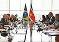 d702bc1c b193 4030 b75a bd7ccd070f50 Minister Melvin Bouva van Buitenlandse Zaken, Internationale Handel en Samenwerking (BIS) heeft maandag 2 februari 2026 een werkoverleg gehad met de Braziliaanse minister van Buitenlandse Zaken, Mauro Vieira, en een delegatie. Het gesprek vond plaats op het Palácio do Itamaraty in Brasília.