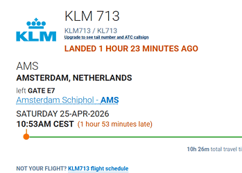 KLM-vlucht wijkt uit naar Trinidad door sluiting luchtruim Zanderij: reizigers gestrand zonder voorzieningen 1 Screenshot 2026 04 25 174310 Een KLM-vlucht naar Amsterdam week uit naar Trinidad door sluiting luchtruim Zanderij, waardoor passagiers langdurig vastzaten zonder voorzieningen. Structureel tekort luchtverkeersleiders speelt rol ....