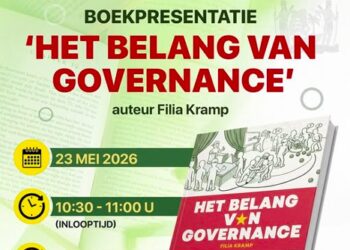 Screen Shot 2026 05 19 at 1.42.56 PM e1779319787567 Filia Kramp presenteert een toegankelijk boek dat governance begrijpelijk maakt en verbindt met de Surinaamse samenleving. Ontdek hoe samenleven en bestuur hand in hand gaan. Lees verder voor meer.
