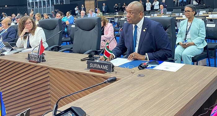 2026.06.24 BIS 04 56e OAS Panama At the OAS Summit, Suriname emphasized the importance of climate justice, regional security, and multilateral cooperation to strengthen democratic resilience and sustainable development in the Americas.