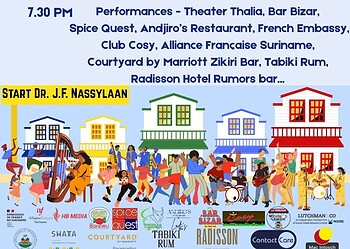 Flyer FDLM 2026 Final Op 20 juni verandert Paramaribo’s binnenstad in een bruisend gratis muziekfestival met diverse stijlen en internationale artiesten. Ontdek het volledige programma en sfeer in ons artikel.
