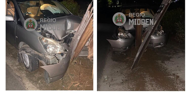 809000025 1394242018819660 5572069557549994140 n A 21-year-old driver fell asleep at the wheel and split an EBS electricity pole in Wanica in two. He was unharmed; police are investigating the cause of the accident.